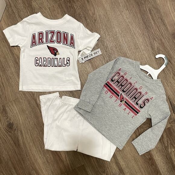 New Kids NFL Team Apparel Arizona Cardinals 3 piece set 18 Months White and grey - Picture 4 of 14